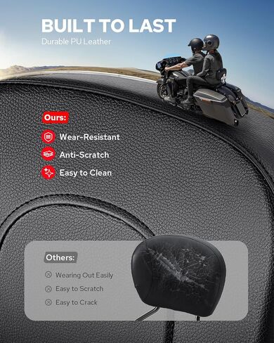 Benlari Passenger Backrest Sissy Bar ، إصدار سريع للانفصال Sissy Bar Backrest Fit for Harley Davidson Street Glidelectra Glide Road King 2009-2024 ، Black in Kuwait