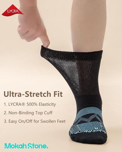 جوارب طاقم السكري للرجال النساء ، Coolmax Lycra رطوبة الجوارب غير الملزمة جورب الاعتلال العصبي ، 3 أزواج in Saudi Arabia