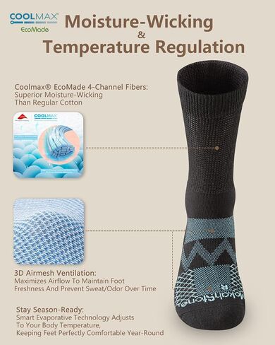 جوارب طاقم السكري للرجال النساء ، Coolmax Lycra رطوبة الجوارب غير الملزمة جورب الاعتلال العصبي ، 3 أزواج in Saudi Arabia