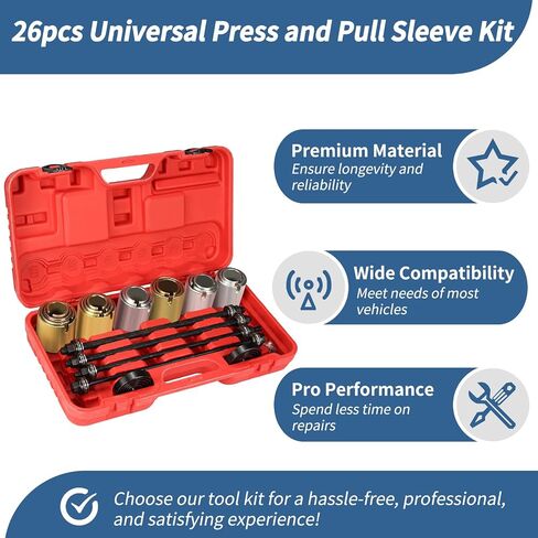 Universal Press and Pull Sleeve Kit Bushing Press Kit Bushing Installation and Removal Tool Set in Saudi Arabia