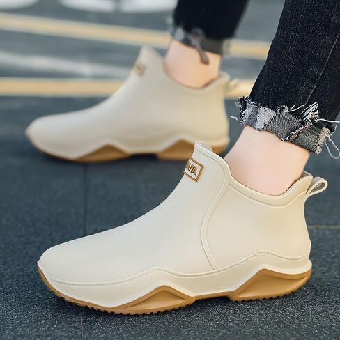 Stylish Outdoor Rain Boots, Unisex Waterproof Shoes for Fishing with Non-Slip Rubber Soles - Stylish Solid Color PVC Upper, Fabric Inner Layer and EVA Insole in Kuwait