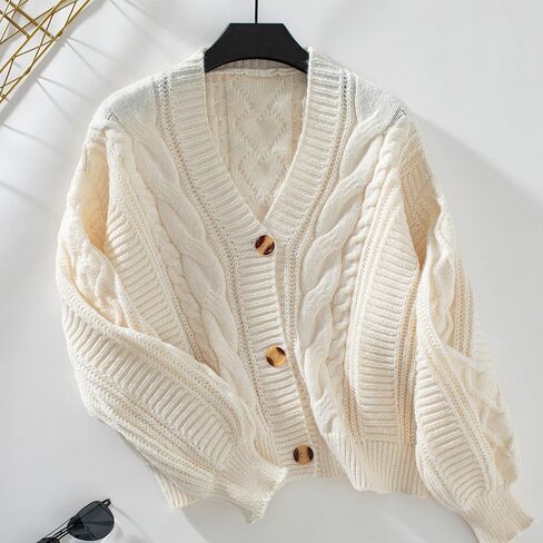 Knit Cardigans for Women Button Down Open Front Sweaters Casual Long Sleeve Sweaters Koose Fit Cardigans in Saudi Arabia