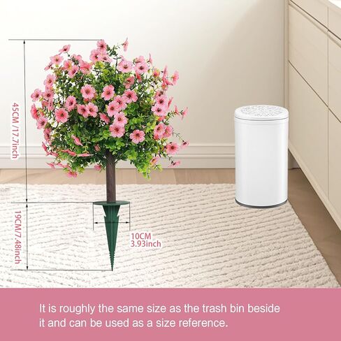 SDDFGLOYW مجموعة من شجيرات اصطناعية للهواء الطلق للأشوارق المزيفة المقاومة للأشعة فوق البنفسجية لشرفة الشرفة الفناء حديقة الساحة ديكور 17.7 بوصة (وردي.) in Kuwait