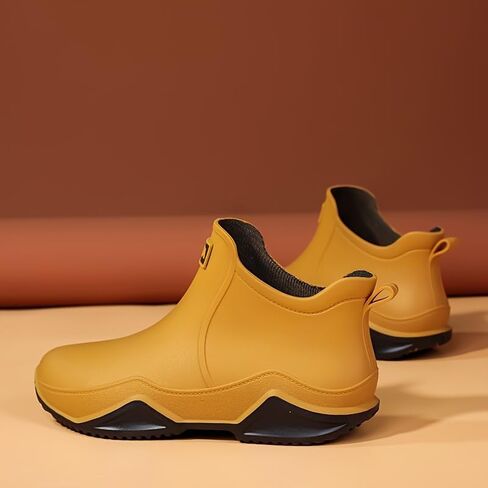 Stylish Outdoor Rain Boots, Unisex Waterproof Shoes for Fishing with Non-Slip Rubber Soles - Stylish Solid Color PVC Upper, Fabric Inner Layer and EVA Insole in Kuwait