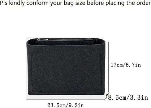 Backpack Organizer, Purse Organizer, Insert Multi Pocket Felt Bag Organizer with Zipper,Purse Organizer Insert for Handbags & Base Shaper,Gray in Saudi Arabia