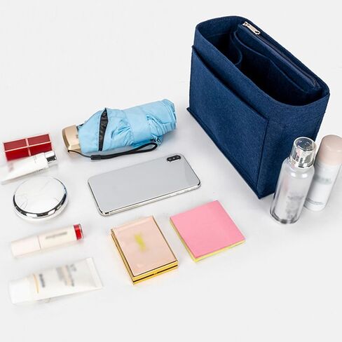 Backpack Organizer, Purse Organizer, Insert Multi Pocket Felt Bag Organizer with Zipper,Purse Organizer Insert for Handbags & Base Shaper,Gray in Saudi Arabia