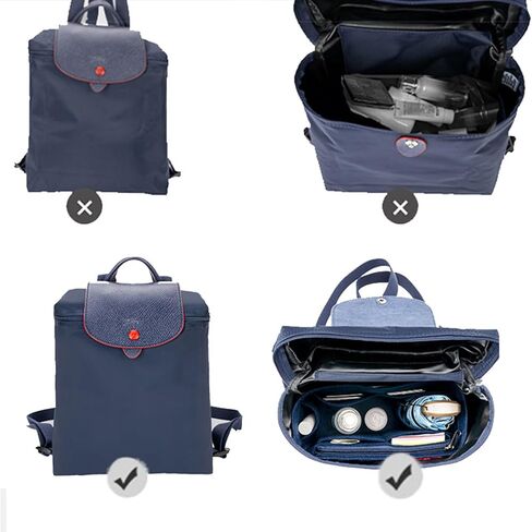 Backpack Organizer, Purse Organizer, Insert Multi Pocket Felt Bag Organizer with Zipper,Purse Organizer Insert for Handbags & Base Shaper,Gray in Saudi Arabia