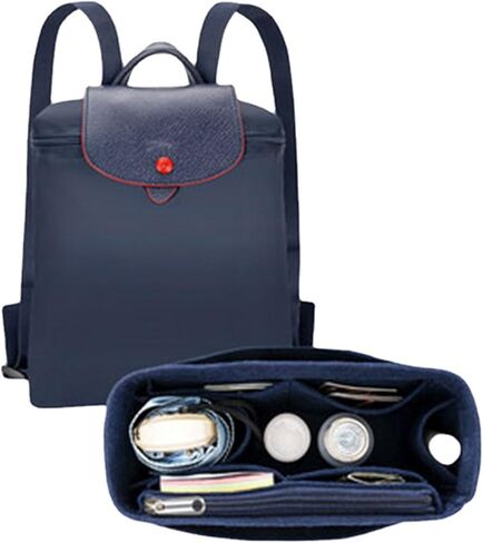 Backpack Organizer, Purse Organizer, Insert Multi Pocket Felt Bag Organizer with Zipper,Purse Organizer Insert for Handbags & Base Shaper,Gray in Saudi Arabia