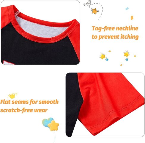 STINGENTCOKID BOYS PAJAMAS مجموعة 2 قطعة قميص قصير الأكمام سراويل أعلى مع جيوب حجم 6-12 in Saudi Arabia