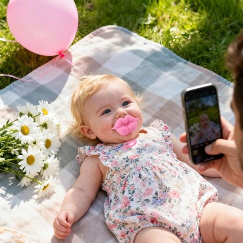4 عبوات لهاية أطفال مضحكة، لهايات شفاه سيليكون ناعمة، لهايات شفاه للأطفال من عمر 0 ​​إلى 36 شهرًا، لهاية شفاه لطيفة، خالية من مادة BPA in Kuwait
