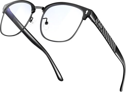 BIRCEN Blue Light Blocking Glasses: Al-Mg Metal Bluelight Computer Clear Glasses for Men Women Anti Eyestrain Office Home in Kuwait