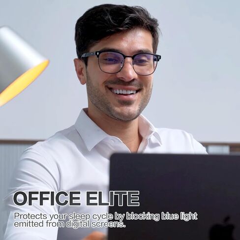 BIRCEN Blue Light Blocking Glasses: Al-Mg Metal Bluelight Computer Clear Glasses for Men Women Anti Eyestrain Office Home in Kuwait