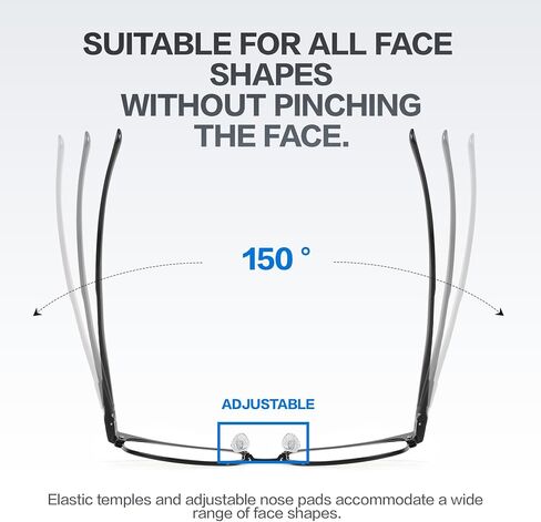 BIRCEN Blue Light Blocking Glasses: Al-Mg Metal Bluelight Computer Clear Glasses for Men Women Anti Eyestrain Office Home in Kuwait