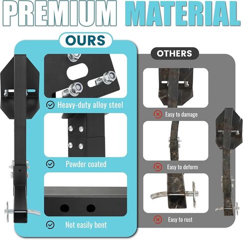 ECOTRIC Trailer Hitch Spare Tire Carrier Fits 4 & 5 & 6 Lugs Trailer Wheels Compatible with Truck with 2 Inch Hitch Receiver Adjustable Rack Holder Mount Black in Saudi Arabia