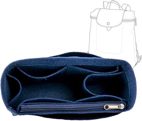Backpack Organizer, Purse Organizer, Insert Multi Pocket Felt Bag Organizer with Zipper,Purse Organizer Insert for Handbags & Base Shaper,Gray in Saudi Arabia