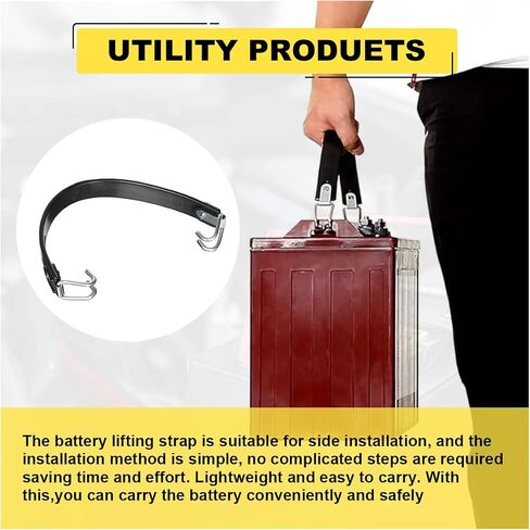 Car Battery Carrier Strap, Metal Automotive Battery Side Lifting Strap, Heavy Duty Car Battery Lifter Mounting Bracket for Most Cars, RVs, SUVs, Trucks (Flat Head) in Saudi Arabia