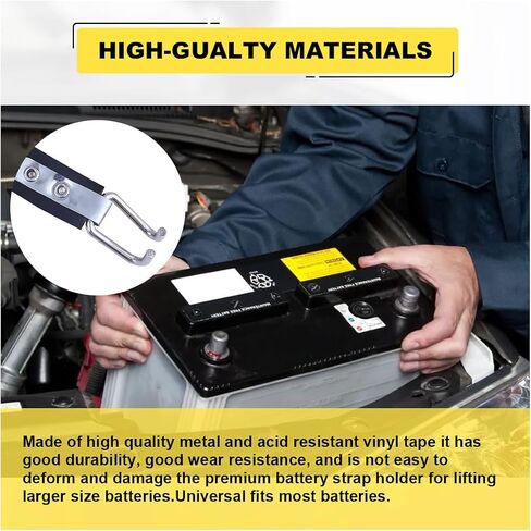 Car Battery Carrier Strap, Metal Automotive Battery Side Lifting Strap, Heavy Duty Car Battery Lifter Mounting Bracket for Most Cars, RVs, SUVs, Trucks (Flat Head) in Saudi Arabia