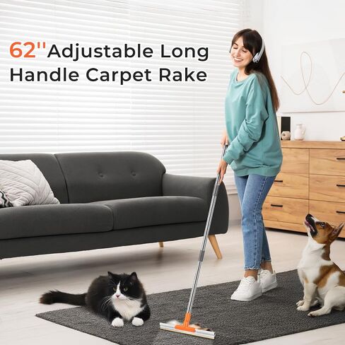 Floor Squeegee 50" Long Handle Rubber Squeegee Broom for Garage Concrete Shower Tile Pet Hair Deck Heavy Duty Floor Wiper Water Squeegee in Saudi Arabia