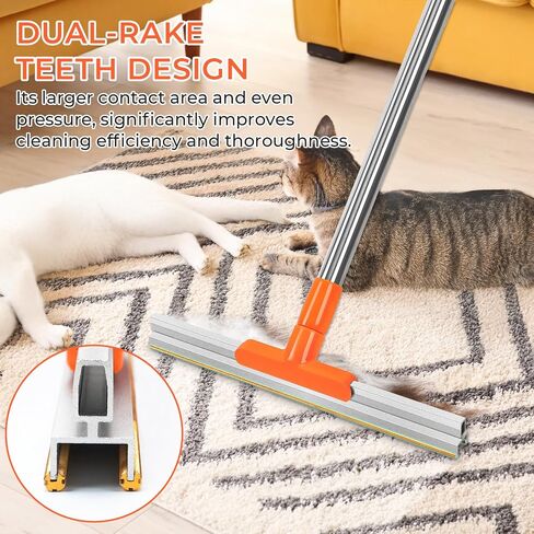 Floor Squeegee 50" Long Handle Rubber Squeegee Broom for Garage Concrete Shower Tile Pet Hair Deck Heavy Duty Floor Wiper Water Squeegee in Saudi Arabia