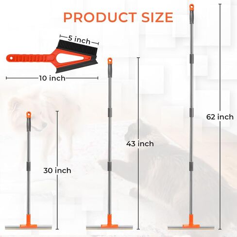 Floor Squeegee 50" Long Handle Rubber Squeegee Broom for Garage Concrete Shower Tile Pet Hair Deck Heavy Duty Floor Wiper Water Squeegee in Saudi Arabia
