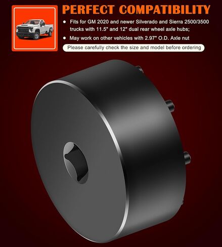 Bonbo 31510 Axle Nut Socket - 9 Pin Hub Nut Socket يناسب GM 2020+ Silverado و Sierra 2500/3500 مع 11.5 "و 12" محور محور عجلات خلفية مزدوجة ، 1/2 "محرك الأقراص in Kuwait