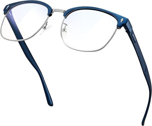 BIRCEN Blue Light Blocking Glasses: Al-Mg Metal Bluelight Computer Clear Glasses for Men Women Anti Eyestrain Office Home in Kuwait