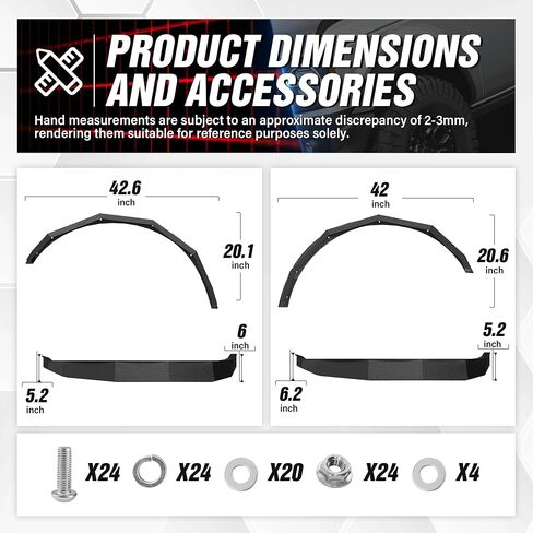 Front & Rear Steel Fender Flares Kit Compatible with 2021 2022 2023 2024 2025 Ford Bronco 2/4 Doors, Off-Road Heavy Duty Wheel Fenders Textured Black Finish (NOT for Bronco Sport or Raptor) in Saudi Arabia