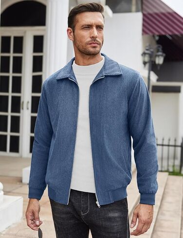 سترة رجالية كاجوال من COOFANDY خفيفة الوزن بسحاب وسترة كلاسيكية بياقة منفوخة in Kuwait