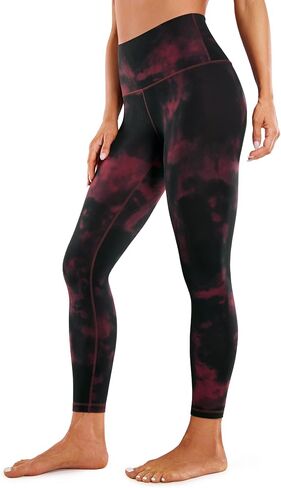 CRZ YOGA Butterluxe High Waisted Lounge Legging 25" - Buttery Soft Workout Yoga Pants for Women Burgundy Tie Dye Flowers Large in Saudi Arabia