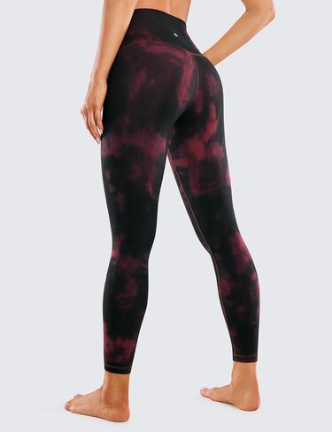 CRZ YOGA Butterluxe High Waisted Lounge Legging 25" - Buttery Soft Workout Yoga Pants for Women Burgundy Tie Dye Flowers Large in Saudi Arabia