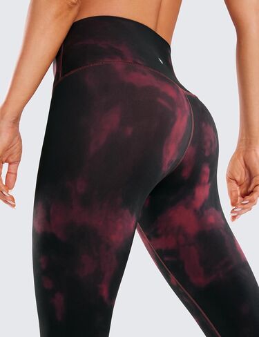 CRZ YOGA Butterluxe High Waisted Lounge Legging 25" - Buttery Soft Workout Yoga Pants for Women Burgundy Tie Dye Flowers Large in Saudi Arabia