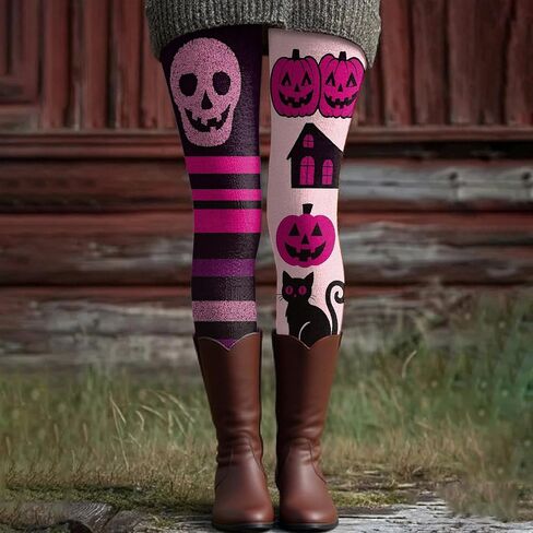 Halloween Leggings for Women High Waisted Soft Pajamas Pants Stretchy Leggings Pumpkin Printed Yoga Pants Tights in Saudi Arabia