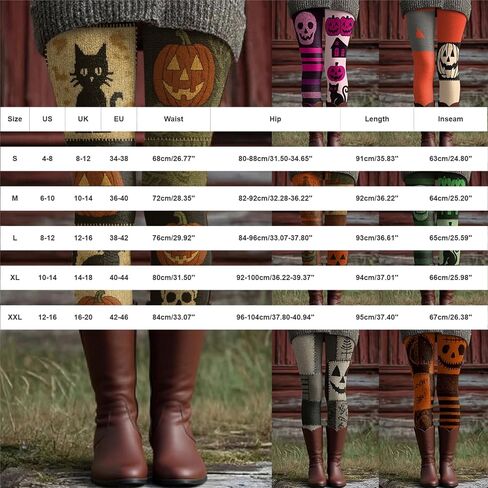 Halloween Leggings for Women High Waisted Soft Pajamas Pants Stretchy Leggings Pumpkin Printed Yoga Pants Tights in Saudi Arabia