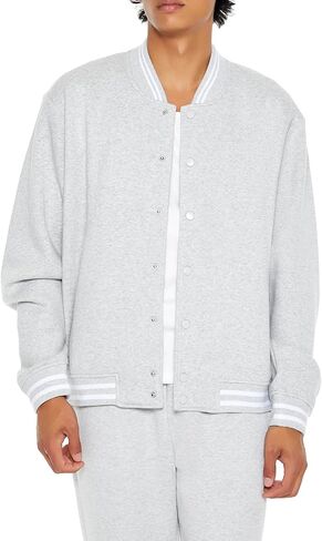 Forever 21 Men Heathered Varsity Bomber Jacket in Saudi Arabia