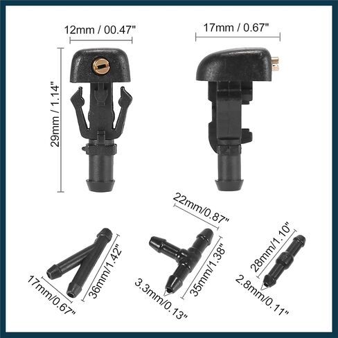 Front Windshield Washer Hose Kit Fit for Ford F150 with 3 Meter Washer Fluid Hose 12 Pcs Hose Connectors - Pack of 15 Black Automotive Parts in Saudi Arabia
