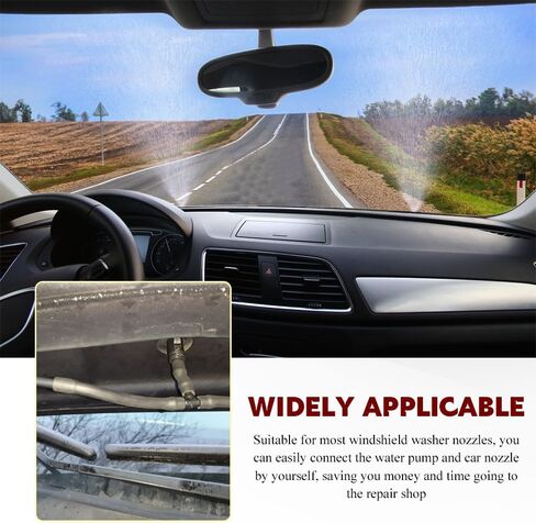 Windshield Washer Hose Kit, Windshield Wiper Hose Repair Kit, 5M/16Ft Rubber Washer Fluid Tubing with 6 PCS Connectors, Universal Connection Water Pump and Nozzle Parts Fit Cars (1 Set #016) in Saudi Arabia