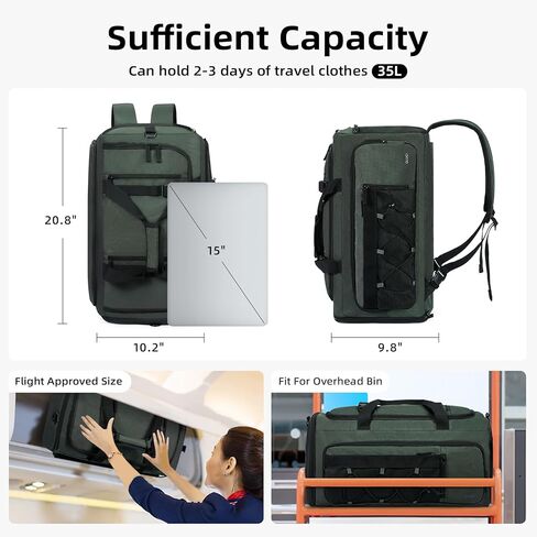 CLUCI Gym Bag for Men & Women, 35L Sports Duffle Bag for Travel,4 in 1 Weekender Bag,Overnight Backpack with Shoe Compartment,Carry on Duffel Bag for Airplane in Kuwait