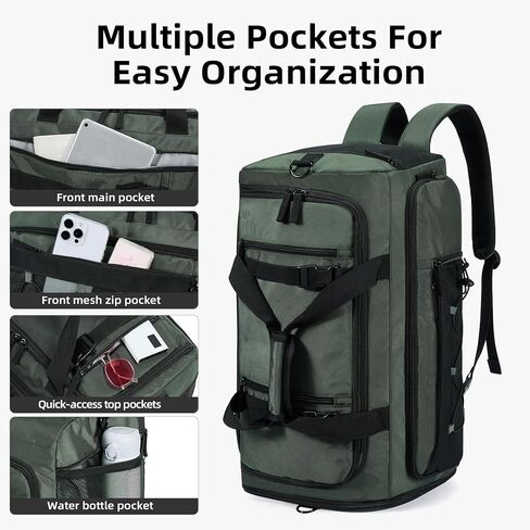 CLUCI Gym Bag for Men & Women, 35L Sports Duffle Bag for Travel,4 in 1 Weekender Bag,Overnight Backpack with Shoe Compartment,Carry on Duffel Bag for Airplane in Kuwait