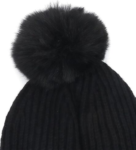 Baby Girls Boys Winter Rhinestone Beanie Hat Crochet Knitted with Faux Fur Pom Pom Knit Skull Cap in Saudi Arabia