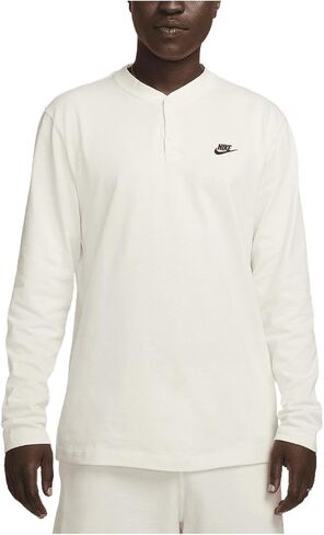 Nike Club Men's Long-Sleeve Henley (Sail/Sail/Black, FZ6630-133) Size Medium in Saudi Arabia