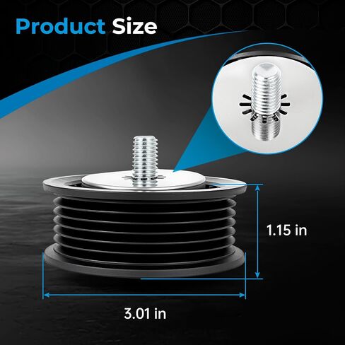 12720530 Drive Belt Idler Pulley Compatible with Che vy Silve rado 1500, Sub Urban, Ta Hoe, Cru ze, GMC Sier ra, Yu kon, Cadil lac ES Calade Replaces 12700122, 15-40607 and 419-091 in Saudi Arabia