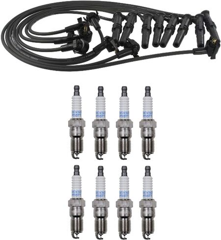 Wire Set 8mm & 8 Platinum TT Spark Plugs 0.04 Kit For Lincoln 4.6L V8 in Saudi Arabia
