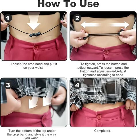 2 PCS قميص Tuck Band Women ، شريط محاصيل قابل للتعديل لقيام القمصان البطن المتسربات المرنة لتغيير نمط قميصك الأعلى حزام للنساء in Saudi Arabia