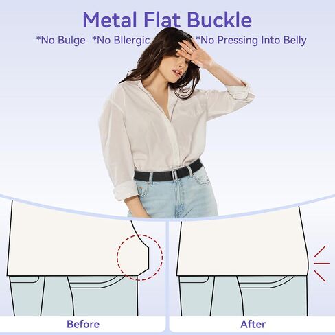 No Show Elastic Belts for Women with Invisible Flat Buckle Stretch Web Strap Belt for Jeans Pants Dresses in Saudi Arabia