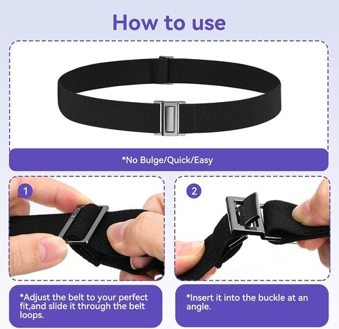 No Show Elastic Belts for Women with Invisible Flat Buckle Stretch Web Strap Belt for Jeans Pants Dresses in Saudi Arabia