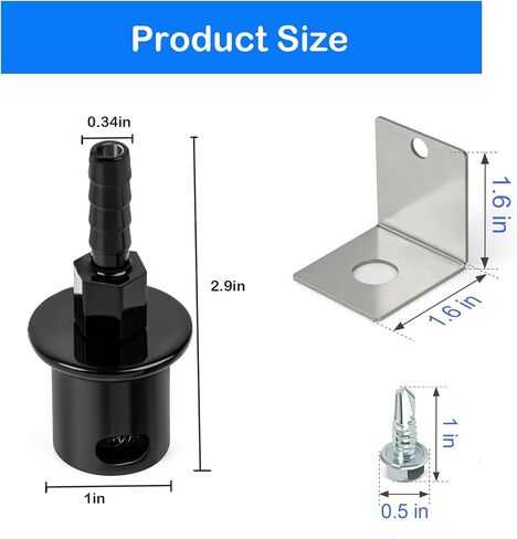 Remote Mount Fuel Tank Vent Valve Kit, 5/16" Barb Rollover Check Valve with Bracket, Detachable Vent Line Replacement, Compatible with 19-174 Upgrade – White in Saudi Arabia