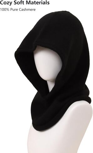 Yuonny 100 ٪ Cashmere Balaclava Hood Loop وشاح ، نساء الرجال شتاء قبعة وشاح محرك in Kuwait