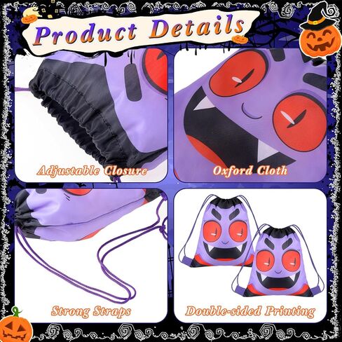 Shihanee 36 PCS Halloween Armers Carps String Set Bulk - Halloween Draphstring Backpack Party Supplies for Kids Girls Boys Gym Supplies (Cartoon Style) in Saudi Arabia