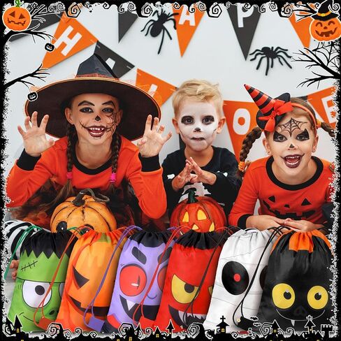 Shihanee 36 PCS Halloween Armers Carps String Set Bulk - Halloween Draphstring Backpack Party Supplies for Kids Girls Boys Gym Supplies (Cartoon Style) in Saudi Arabia