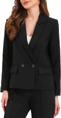 Allegra K Blazers لأعمال المرأة غير الرسمية مزدوجة الصدر ، بدلة مكتب العمل الطويل الأكمام in Saudi Arabia